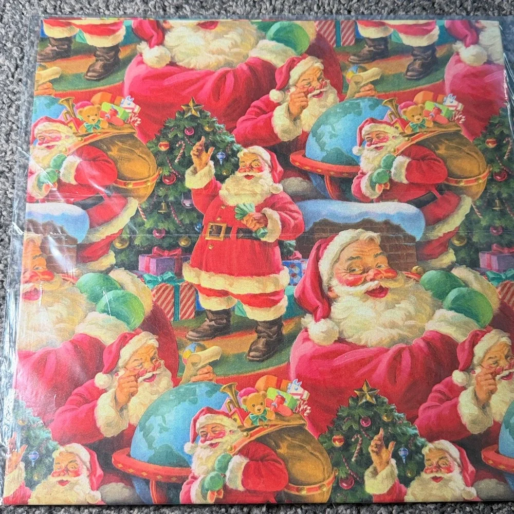 5/$25 VINTAGE Christmas Wrapping Paper Santa